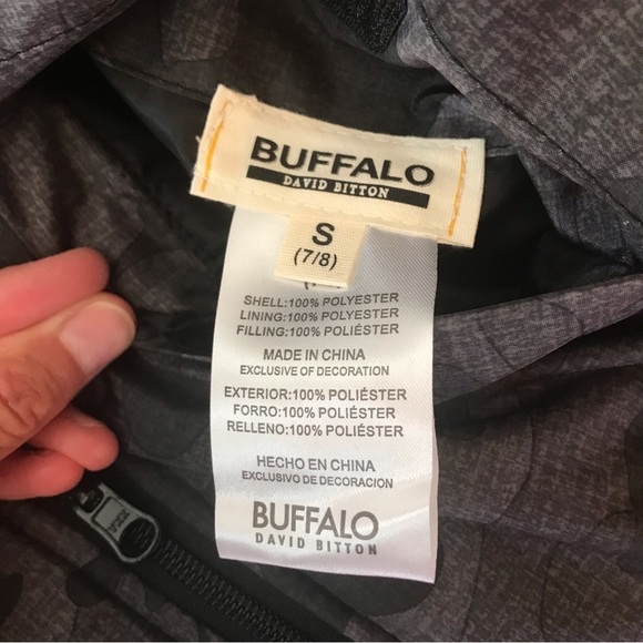 Buffalo David Bitton gray Camo blue Reversible Vest Boys size med small 7/8 7 8 - Picture 14 of 15